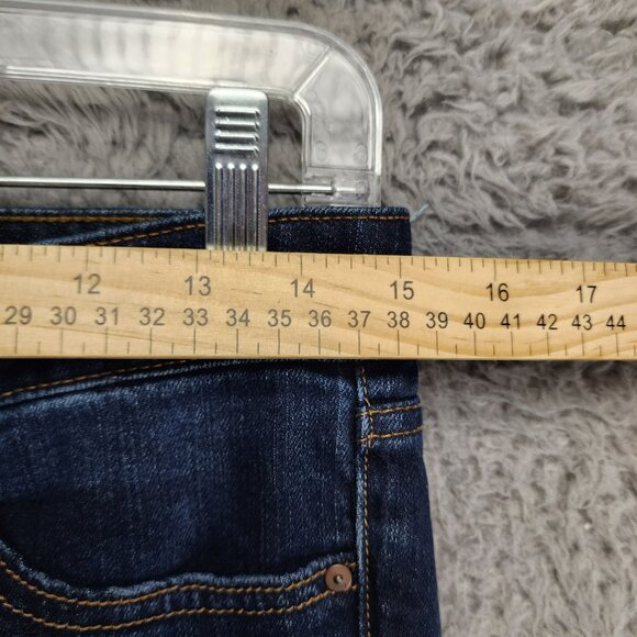 GAP Jeans Womens 27 Always Skinny Dark Blue Distressed Stretch - Picture 5 of 13